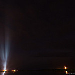 MUOS-3 Launch: Xenon lights mark the location of SLC-41