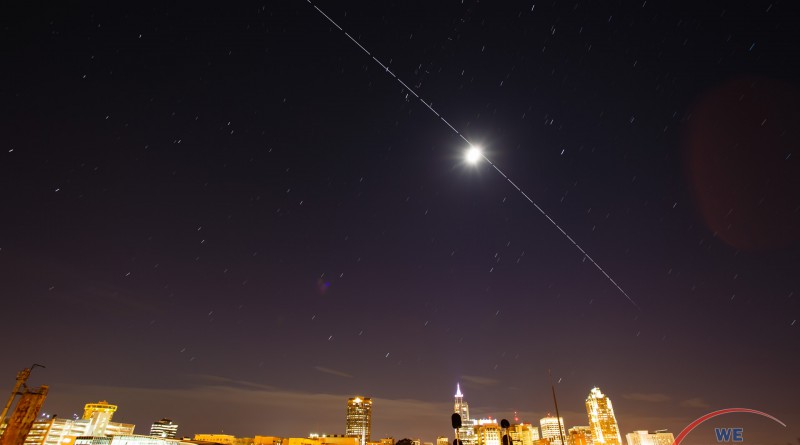 The International Space Station making a high visibility pass over the city of Raleigh on 19 February 2016.