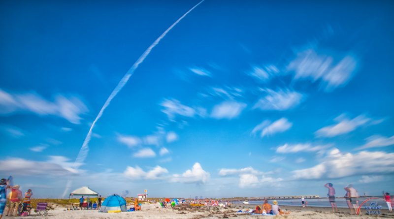 View of a rocket from Jetty Park. Photo: Michael Seeley / We Report Space