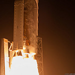 MUOS-3 Launch: Close view of RD-180 engine and solid rocket motors