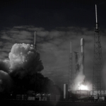 Falcon 9 / SpaceX Starlink-4 (Bill and Mary Ellen Jelen): Black and White