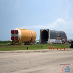 SLS Booster Arrives at Kennedy Space Center: 