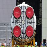 SLS Booster Arrives at Kennedy Space Center: 