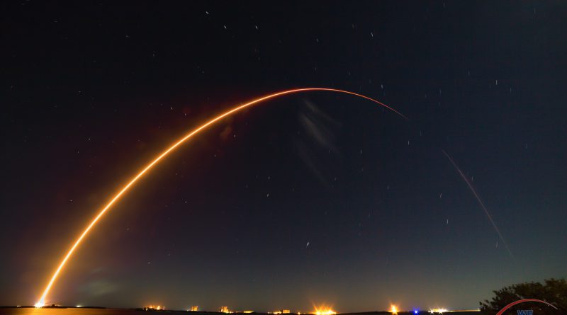 Bill Jelen shot this streak from the NASA Causeway between Kennedy Space Center and Cape Canaveral Air Force Station