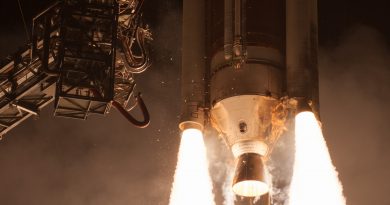 Delta IV's Aerojet Rocketdyne RS-68A main engine and four Orbital ATK GEM-60 solid rocket boosters propel the WGS-9 satellite off the launchpad.  Photo credit: Dawn Haworth / We Report Space
