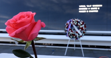 Visitors to Kennedy Space Center are invited to place flowers honoring fallen astronauts.  Photo credit: Michael Howard / We Report Space