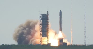 Northrop Grumman's Minotaur IV rocket launches from the Mid Atlantic Regional Spaceport on July 15, 2020.  Photo credit: Jared Haworth / We Report Space