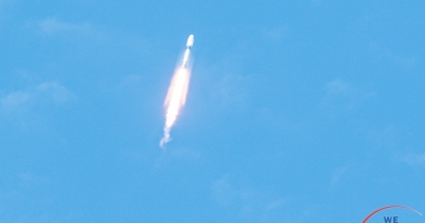 SpaceX's Falcon 9 rocket launches from Cape Canaveral Space Force Station, carrying Starlink L-28 to orbit.  Photo credit: Mary Ellen Jelen / We Report Space
