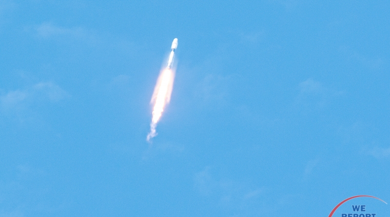 SpaceX's Falcon 9 rocket launches from Cape Canaveral Space Force Station, carrying Starlink L-28 to orbit.  Photo credit: Mary Ellen Jelen / We Report Space