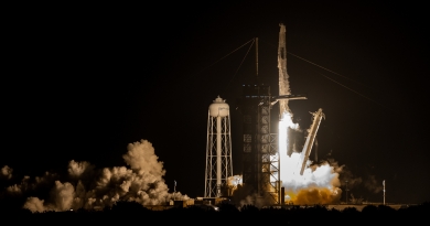SpaceX's Crew Dragon launches atop a Falcon 9 rocket from Kennedy Space Center on November 10, 2021.