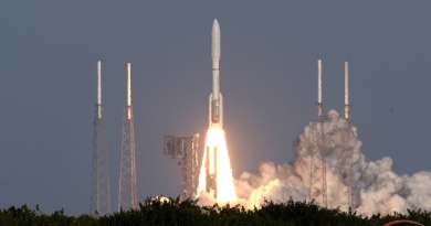 ULA's Atlas V rocket launches from Cape Canaveral Space Force Station, bearing GOES-T to space on March 1, 2022.  Photo credit: Michael Howard / We Report Space