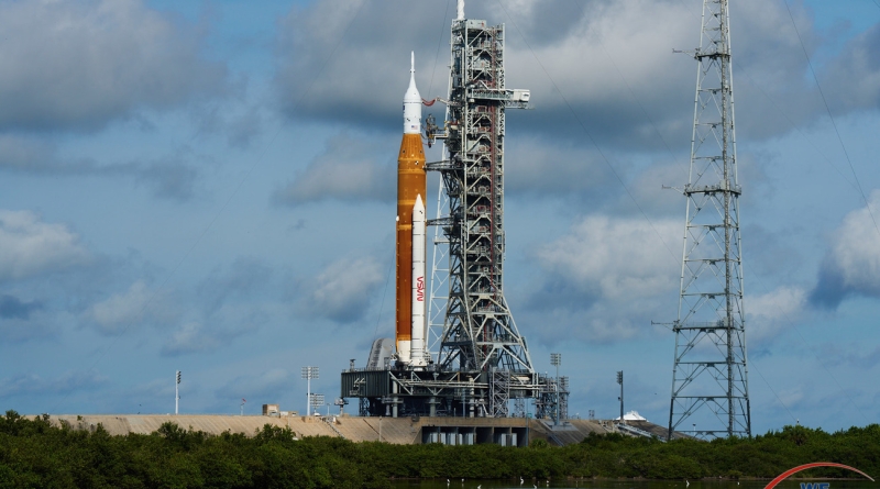 NASA's Space Launch System stands ready to launch the Artemis I mission to Lunar orbit and back again.  Photo credit: Jared Haworth / We Report Space