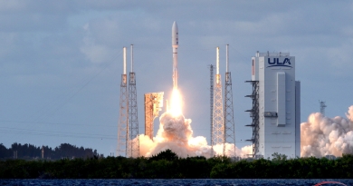 ULA's Atlas V launch vehicle lifts SES's twin payloads to orbit.  Photo credit: Michael Howard / We Report Space