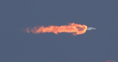 SpaceX's Falcon Heavy rocket completes its 4th flight, lifting multiple payloads for the Space Force and Space Systems Command.  Photo credit: Michael Howard / We Report Space