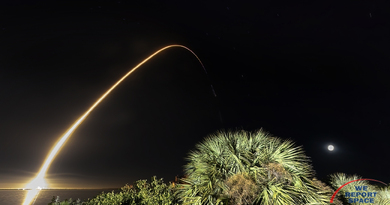 Falcon Heavy and a streak towards the Moon